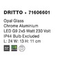 K zrcadlu - NV 71606601 Nástěnné svítidlo nad zrcadlo DRITTO opálové sklo chromovaný hliník G9 2x5W 230V IP44 bez žárovky - NOVA LUCE - foto 4