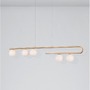 Podélná - NV 9960616 Závěsné svítidlo CANTONA bílé opálové sklo mosaz zlatá G9 5x5W 230V IP20 bez žárovky - NOVA LUCE - foto 4