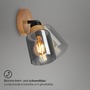 Bodová - BRILO 2485015 Briloner Hema nástěnné svítidlo, kouřové sklo, nastavitelné, 1-ramenné, dřevěná základna - BRILONER - foto 4