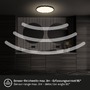 Kruhová - BRILO 3829015 Chet LED stropní svítidlo IP54, 3m dosah čidla, pohybové čidlo, černá - BRILO - foto 4