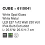 Hranatá - NV 6110041 Stropní svítidlo CUBE IP44 bílé opálové sklo E27 1x12W - NOVA LUCE - foto 4