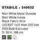 Stojací lampy - NV 549602 Stojací lampa STABILE matný bílý kov E27 1x12W IP20 bez žárovky - NOVA LUCE - foto 4