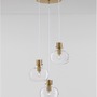 Vícečetná - NV 9236610 Závěsné svítidlo CINZIA čiré sklo bílý kabel mosazný zlatý kov E27 3x12W 230V IP20 bez žárovky - NOVA LUCE - foto 4
