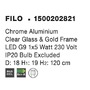 Koule - NV 1500202821 Závěsné svítidlo FILO chromovaný hliník čiré sklo a zlatý rám G9 1x5W bez žárovky - NOVA LUCE - foto 4