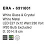 Kruhová - NV 6311801 Stropní svítidlo ERA bílé sklo a křišťál chromovaný kov E27 4x12W - NOVA LUCE - foto 4