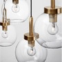 Podélná - NV 9241180 Závěsné svítidlo IRVINE čiré sklo černý kabel mosazný zlatý kov E27 4x12W 230V IP20 bez žárovky - NOVA LUCE - foto 4