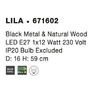 Stolní lampy pracovní - NV 671602 Stolní lampa LILA černý kov a přírodní dřevo E27 1x12W 230V IP20 bez žárovky - NOVA LUCE - foto 4