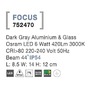 Reflektory - NV 752470 Venkovní reflektor FOCUS tmavě šedý hliník a sklo Osram LED 6W 3000K 220-240V 44st. IP54 - NOVA LUCE - foto 4