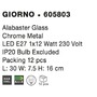 Dekorativní - NV 605803 Nástěnné svítidlo GIORNO alabastrové sklo chromovaný kov E27 1x12W - NOVA LUCE - foto 4