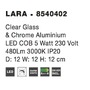 Dekorativní - NV 8540402 Nástěnné svítidlo LARA čiré sklo a chromová základna LED 5W 230V IP20 - NOVA LUCE - foto 4
