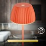 Stolní lampy dekorační - BRILO 7552012 Nabíjecí stolní lampa Riffle Mini - 20 cm, 1,5W, 150lm, bezdrátová, LED, stmívatelné, dotykový vypínač, oranžová - BRILO - foto 4