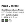 Podélná - NV 602202 Nástěnné svítidlo POLO opálové sklo a nikl satén E14 2x5W 230V IP44 bez žárovky - NOVA LUCE - foto 4