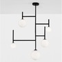 Dekorativní - NV 9043304 Závěsné svítidlo LICATO opálové sklo černý hliník G9 5x5W 230V IP20 bez žárovky - NOVA LUCE - foto 4