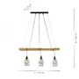 Podélná - LD 15526-79 SPRING Závěsné svítidlo, dřevo, přírodní, 3-ramenné, E27, nastavitelná výška - LEUCHTEN DIREKT / JUST LIGHT - foto 4