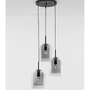 Vícečetná - NV 9236710 Závěsné svítidlo VELOR dvouvrstvé kouřové sklo černý kabel černá kovová základna E27 3x12W 230V IP20 bez žárovky - NOVA LUCE - foto 4