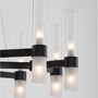 Dekorativní - NV 9006052 Závěsné svítidlo CENTURY matná černá a čiré a matné sklo (2m ocelové lanko) 20xG9 - NOVA LUCE - foto 4