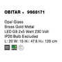 Koule - NV 9988171 Závěsné svítidlo OBITAR opálové sklo mosazný zlatý kov G9 2x5W 230V IP20 bez žárovky - NOVA LUCE - foto 4