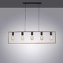 Podélná - LD 15653-18 FRANKY LED závěsné svítidlo, černá, nad jídelní stůl, dřevěný rám, kov, 5 ramenné - LEUCHTEN DIREKT / JUST LIGHT - foto 4