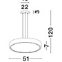 Kruhová - NV 8100988 Závěsné svítidlo GAP černý hliník akrylový difuzor LED 50W 230V 3000K IP20 - NOVA LUCE - foto 4