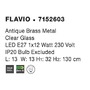 Dekorativní - NV 7152603 Závěsné svítidlo FLAVIO antický kov mosaz čiré sklo E27 1x12W 230V IP20 bez žárovky - NOVA LUCE - foto 4