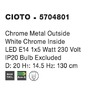 Polokoule - NV 5704801 Závěsné svítidlo CIOTO kov chrom venku bílý chrom uvnitř E14 1x5W IP20 bez žárovky - NOVA LUCE - foto 4