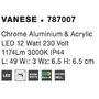 Přisazená - NV 787007 Nástěnné svítidlo nad zrcadlo VANESE chromovaný hliník a akryl LED 12W 3000K IP44 - NOVA LUCE - foto 4