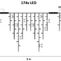 Venkovní krápníky - DLED IFNX0309 LED světelné krápníky, FLASH, 3x1m, ledově bílá, 174 diod, IP67 - foto 4