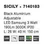 Stojací lampy - NV 7140183 Stojací lampa SICILY černý hliník LED 3W 3000K - NOVA LUCE - foto 4