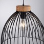 Polokoule - LD 11419-18 LAMI LED závěsné svítidlo 1 ramenné, dřevo, černá, kovové stínítko, industriální styl - LEUCHTEN DIREKT / JUST LIGHT - foto 4
