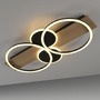 Dekorativní - LD 14552-18 TROOPER LED stropní svítidlo černé s dřevem teplá bílá do ložnice světelný kruh 3000K - JUST LIGHT - foto 4