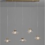 Podélná - NV 9006050 Závěsné svítidlo KING mosazný zlatý kov foukané čiré sklo G9 5x5W 230V IP20 bez žárovky - NOVA LUCE - foto 4