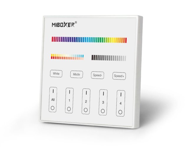 DMX512 Master - Dotykový DMX panel RGB+CCT, RF 2.4G, 4 zóny, X5, Mi-Light - foto 1