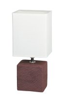 Stolní lampy dekorační - Stolní lampa Rabalux 4928 Orlando, E14, 230V, IP20, hnědá s bílým stínítkem