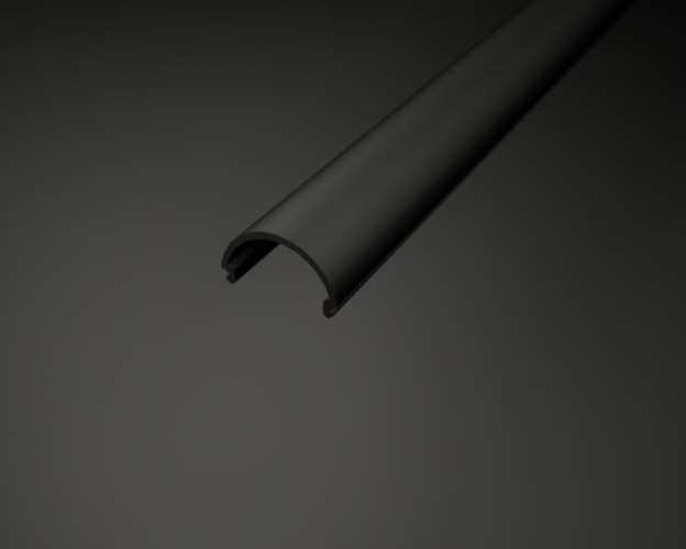 Difuzory a koncovky - Difuzor půlkulatý pro profil SURFACE 8, černý - foto 1