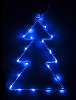 Vánoční řetězy, závěsy a stromky - Vánoční ozdoba Stromek 20 LED, STAR, na baterie 2xAA, modrá