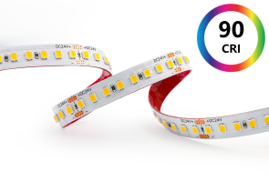 Jednobarevné LED pásky 12V, 24V, 230V - LED pásek 16,8W, CRI>90, PROFI, 160LED, 24VDC, 10mm, 130Lm/W, 2835, 5let záruka, IP20