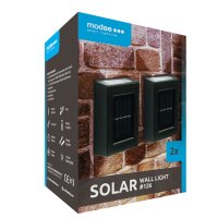 Nástěnná - Modee Lighting LED solární nástěnná lampa 126, 2ks, IP44, 9000K, černá