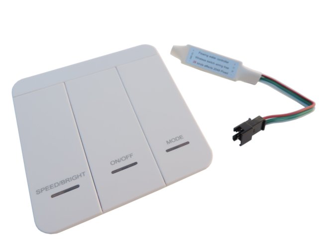 Ovladače Digitálních LED pásků - Set nástěnného ovladače digitálních LED pásků, RF2,4Ghz, nástěnný, bílý, 28 módů - foto 1