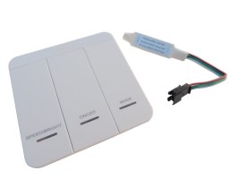 Ovladače Digitálních LED pásků - Set nástěnného ovladače digitálních LED pásků, RF2,4Ghz, nástěnný, bílý, 28 módů