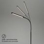 Stojací lampy - BRILO 1472015 LED stojací svítidlo, 126,5 cm, LED modul, 6W, 600lm, černá - BRILO - foto 5