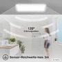 Hranatá - BRILO 7527416 Move LED stropní svítidlo IP44, přímé a nepřímé osvětlení, pohybové čidlo, 58 cm, bílé - BRILO - foto 5