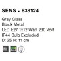Dekorativní - NV 838124 Stropní svítidlo SENS stropní svítidlo šedé sklo E27 1x12W - NOVA LUCE - foto 5
