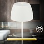 Stolní lampy dekorační - BRILO 7503016 LED nabíjecí stolní lampička Serina Mini, bezdrátová, 20cm, IP44, 2,5W, stmívatelné, dotykový vypínač, bílé - BRILO - foto 5