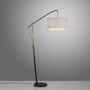 Stojací lampy - LD 14185-16 GREEN SOFI LED stojací svítidlo černé s imitací dřeva šňůrový vypínač nadčasový design - LEUCHTEN DIREKT / JUST LIGHT - foto 5