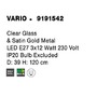 Vícečetná - NV 9191542 Závěsné svítidlo VARIO čiré sklo a saténový zlatý kov E27 3x12W 230V IP20 bez žárovky - NOVA LUCE - foto 5
