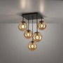 Vícečetná - LD 14702-18 NYMÖLLA Stropní svítidlo, černá, skleněné koule, jednoduchý design, 5ti ramenné - LEUCHTEN DIREKT / JUST LIGHT - foto 5