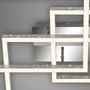 Hranatá - BRILO 3752-019 LED stropní svítidlo, 52 cm 57 W, 5700 lm, hliník-chrom - BRILO - foto 5