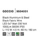 Podélná - NV 9504001 Závěsné svítidlo GOCCIO černý hliník a ocel černý kabel LED 5x7W 230V 3000K IP20 - NOVA LUCE - foto 5