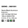 Subtilní - NV 9601001 Závěsné svítidlo GIONO černý hliník a akryl LED 1x3W 230V 3000K IP20 - NOVA LUCE - foto 5