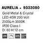 Kruhová - NV 9333080 Stropní svítidlo AURELIA zlatý kov a křišťál LED 19W 230V 3500K IP20 stmívatelné - NOVA LUCE - foto 5